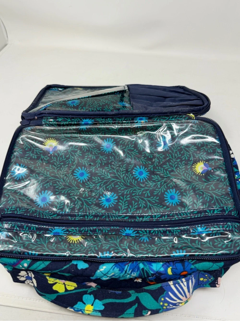 Vera Bradley Vines Floral Large Blush & Brush Makeup Cosmetic Case